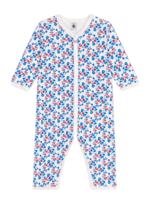 Babypyjama Petit Bateau Footless Sleepsuit Marshmallow/Multico Flower
