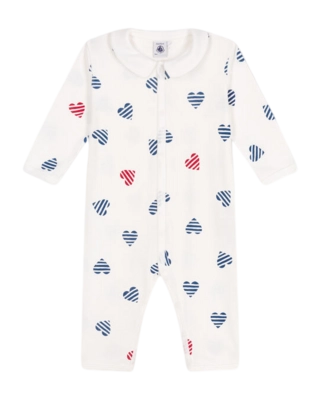 Pyjamas pour Bébés Petit Bateau Footless Sleepsuit Marshmallow/Multico Heart
