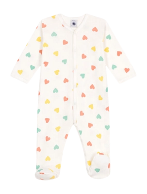 Pyjamas pour Bébé Petit Bateau Sleepsuit Y Marshmallow/Multico Hearts