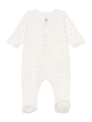 Babypyjama Petit Bateau Sleepsuit Marshmallow/Mistigri