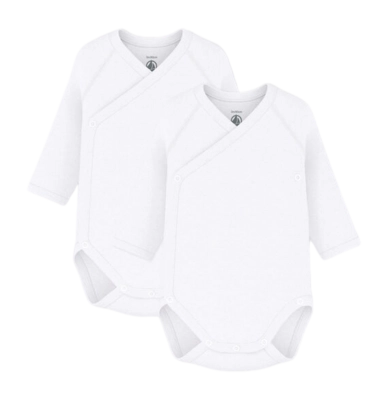 Baby-Body Petit Bateau 2 Bodies Naiss Ml Weiß (Set von 2 Stück)