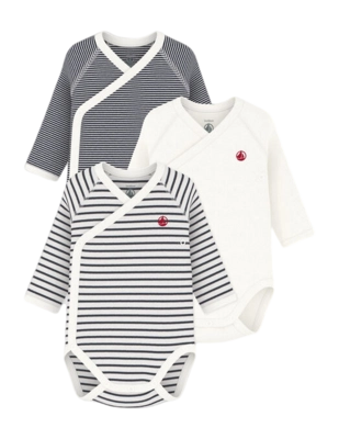 Rompertje Petit Bateau 3 Bodies Naiss Ml Multi Stripe (Set van 3)