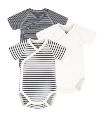 Rompertje Petit Bateau 3 Bodies Naiss Mc Multi Hearts (Set van 3)