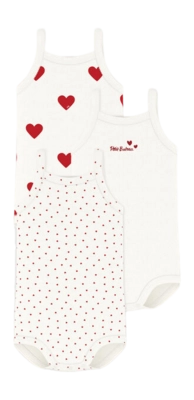 Body Petit Bateau 3 Bodys mit Trägern Babys Weiß (3er Set)