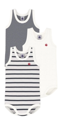 Body Petit Bateau 3 Bodys Sm Babys Multi Gestreift (3er Set)