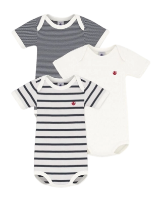 Body Petit Bateau 3 Bodies Us Mc Multi Striped (Lot de 3)