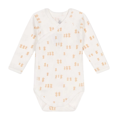 Rompertje Petit Bateau Comp Body Nais Ml Marshmallow/Beige