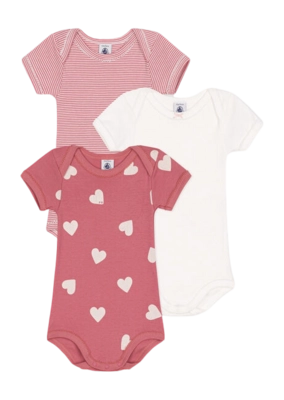 Body Petit Bateau 3 Bodies Us Mc Rouge (Set de 3)