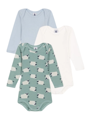 Rompertje Petit Bateau 3 Bodies Us Ml Multi Sheep (Set van 3)