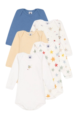 Rompertje Petit Bateau 5 Bodies Us Ml Multi Spaceman (Set van 5)