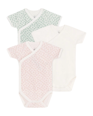 Baby-Body Petit Bateau 3 Bodies Naiss Mc Multi Floral (3er-Set)