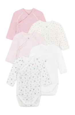 Baby-Body Petit Bateau 5 Bodies Naiss Ml Rosa (5er-Set)
