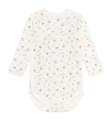 Baby-Body Petit Bateau Comp Body Naiss Ml Marshmallow/Multico