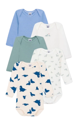 Rompertje Petit Bateau 5 Bodies Us Ml Multi (Set van 5)
