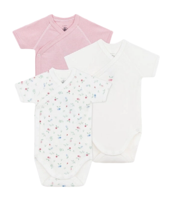 Baby-Body Petit Bateau 3 Bodies Naiss Mc Rosa (3er-Set)