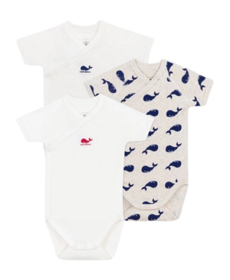 Body Petit Bateau 3 Bodies Naiss Mc Blanc (Set de 3)