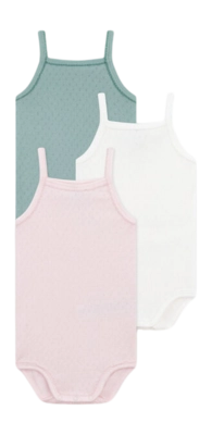 Body Petit Bateau 3 Bodies avec Bretelles Multi (Set de 3)