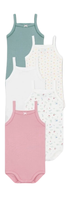 Baby-Body Petit Bateau 5 Bodies With Straps Multi (5er-Set)