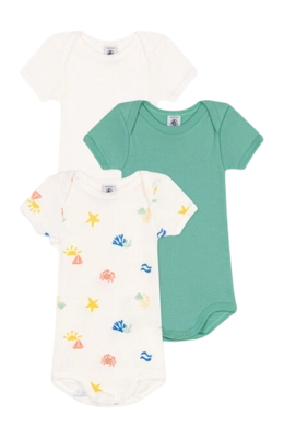 Body Petit Bateau 3 Bodies Us Mc Multi Beach (Set de 3)