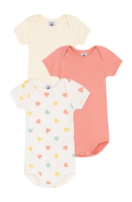 Body Petit Bateau 3 Bodies Us Mc Orange (Lot de 3)