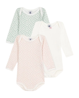 Baby-Body Petit Bateau 3 Bodies Us Ml Multi (3er-Set) Floral