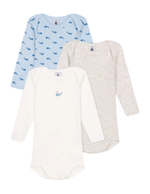 Baby-Body Petit Bateau 3 Bodies Us Ml Multi (3er-Set)