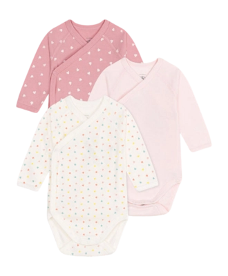 Rompertje Petit Bateau 3 Bodies Naiss Ml Roze (Set van 3)