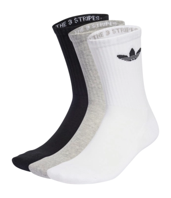 Sok Adidas Unisex Trefoil Cushion White / Medium Grey Heather / Black (3-Pack)