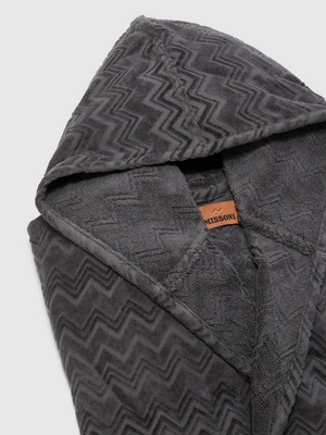 Bademantel Missoni Chalk Hooded Anthracite Grey