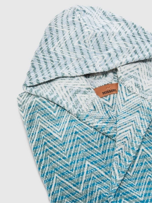 Dressing Gown Missoni Stone Hooded Petrol Multicolor