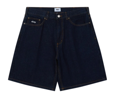 Short Obey Men Bigwig Baggy Denim Rinse Indigo