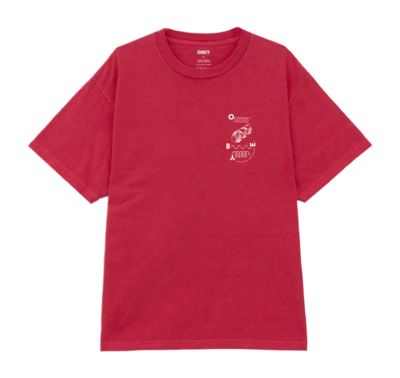 T-Shirt Obey Men Outside Looking In Pigment Raspberry
