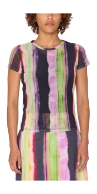 T-Shirt Obey Women Midori Mesh SS Stripe Multi