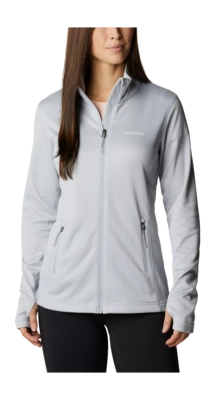Zip Sweatshirt Columbia Women Park View Grid Fleece Full Zip Cirrus Grey Heather