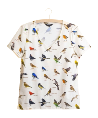 T-Shirt V-Neck SNURK Women Bird Watching
