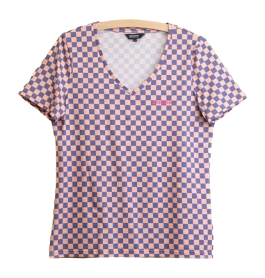 T-Shirt V-Neck SNURK Women Check