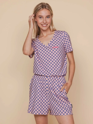 2---SS25_Check_Women_VneckTshirtShorts_2649