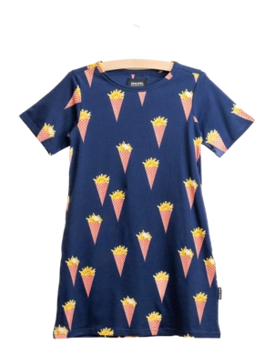 T-Shirt Dress SNURK Kids Fries Navy