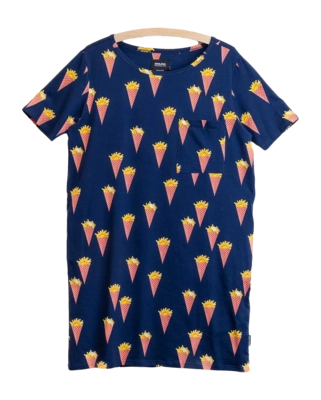 T-Shirt Dress SNURK Women Fries Navy