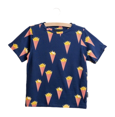 T-Shirt SNURK Fries Navy Kinder Blau