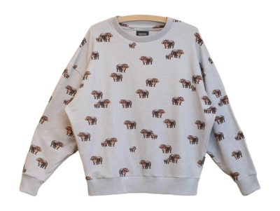 Sweater SNURK Hippos Relaxed Unisex Grau