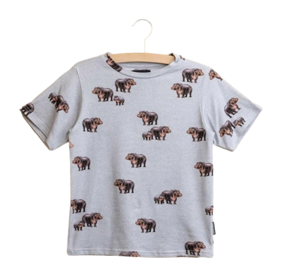 T-Shirt SNURK Hippos Kinder Grau