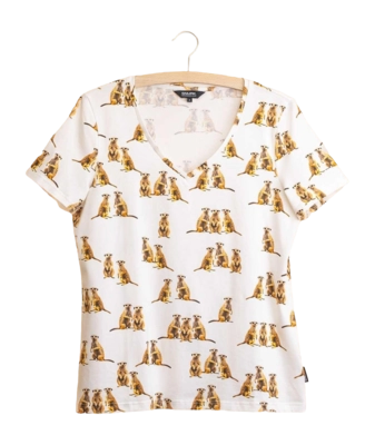 T-Shirt V-Neck SNURK Women Meerkats