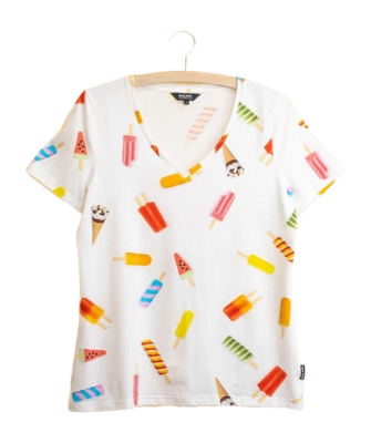 T-Shirt V-Neck SNURK Women Popsicles