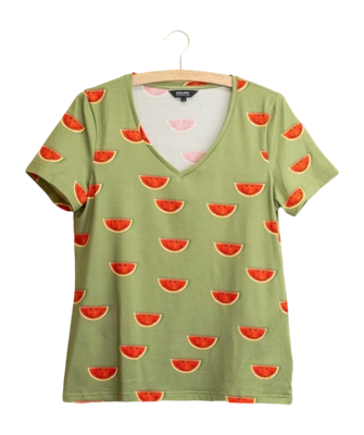 T-Shirt V-Neck SNURK Women Watermelon