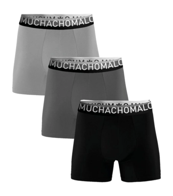Boxershorts Muchachomalo Cotton Solid Herren Black / Grey (3er-Pack) 25