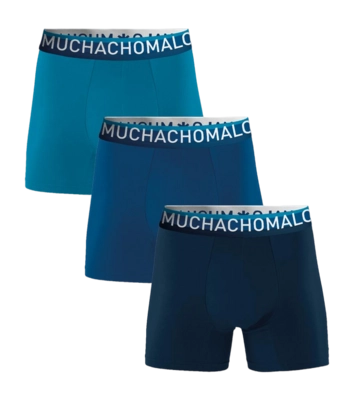 Boxer Muchachomalo Homme Cotton Solid Blue (Lot de 3)