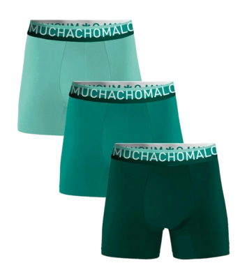 Boxer Shorts Muchachomalo Men Cotton Solid Green (3-Pack)