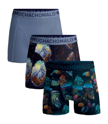 Boxershort Muchachomalo Men Deep Sea Mountaintops Print/Print/Blue (3-Pack)