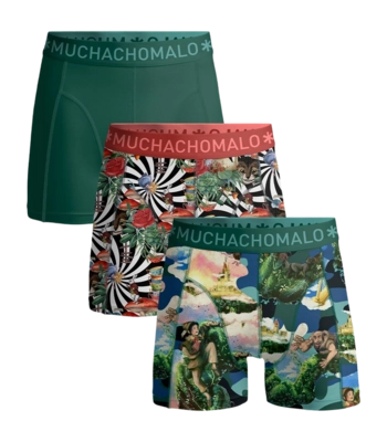 Boxershorts Muchachomalo Jackbean Alicewonder Herren Green / Print (3er-Pack)
